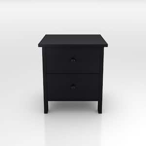 Sakinaw 2-Drawer Black Nightstand (21.26 in. H x 15.45 in. D x 18.9 in. W)