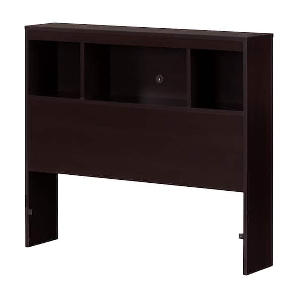 South Shore Spark Twin-Size Bookcase Headboard in Chocolate