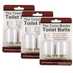 Tool-free Toilet Bolt and Cap System (3-Pack)