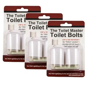 Tool-free Toilet Bolt and Cap System (3-Pack)