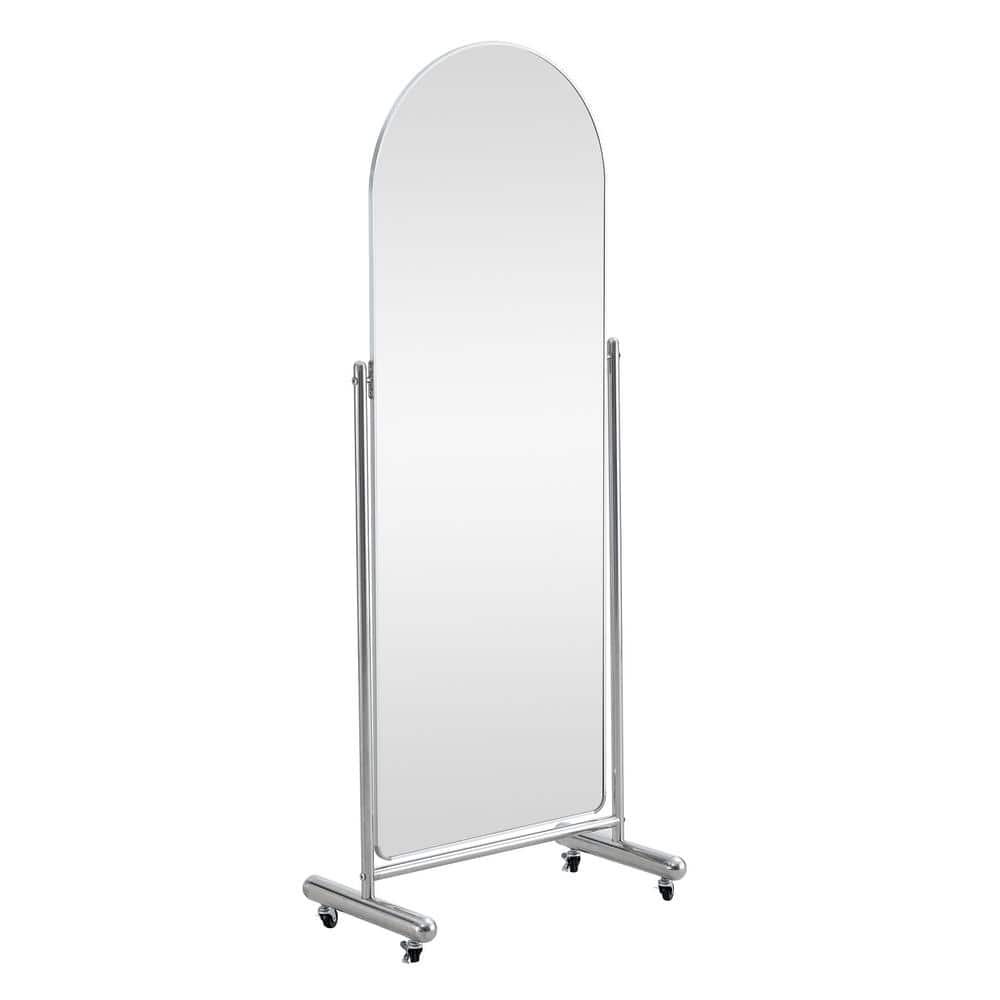 Metal Silver Frame Transparent 23.6 in. W x 65.3 in. H Full Length Mirror