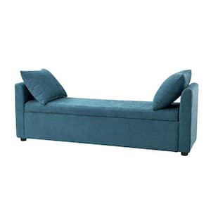 Felipe Wide Teal Storage Bench with Plastic Legs 59.4 in.
