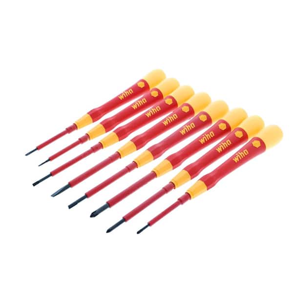 Wiha - 8-Piece Insulated Pico Finish Precision Screwdriver Set Includes Slotted, Phillips