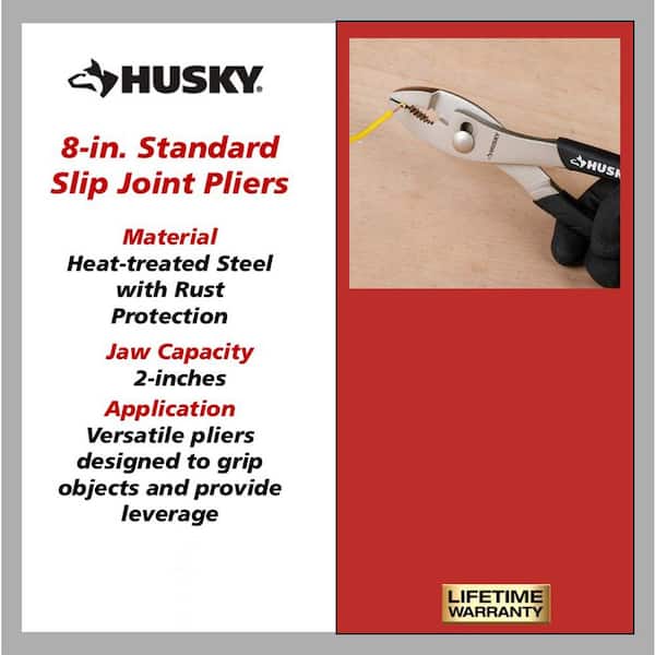 Husky 8 in. Standard Slip Joint Pliers 90920 - The Home Depot
