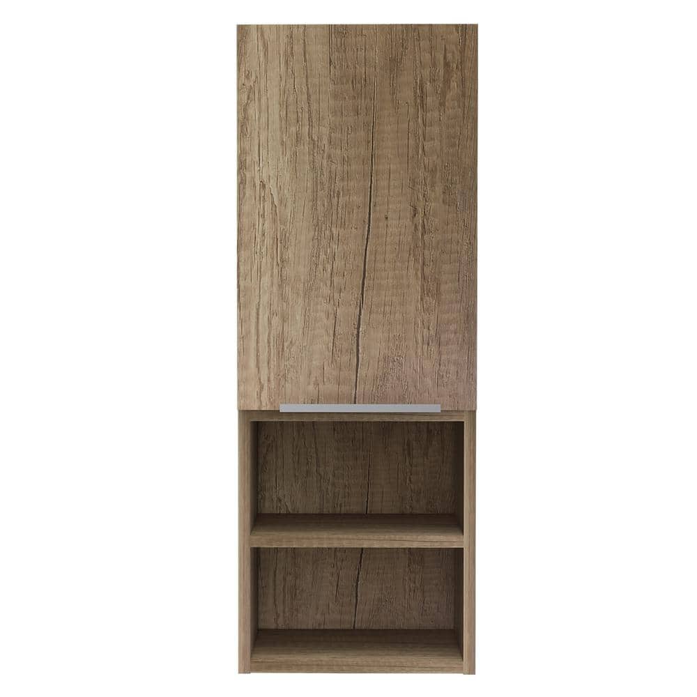 11.81 in. W x 32.17 in. H Rectangular Light Oak Brown Surface Mount Medicin