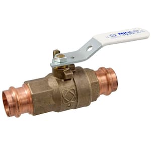 1 in. Bronze Alloy Lead-Free Press Two-Piece Full Port Ball Valve