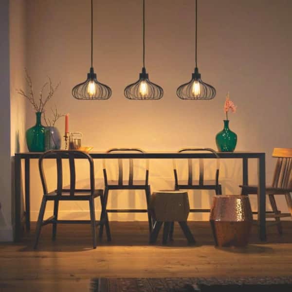 60 Watt Equivalent ST58 E26 Medium Base Vintage LED Edison Filament Light Bulb Warm White 2700K, 4-Pack