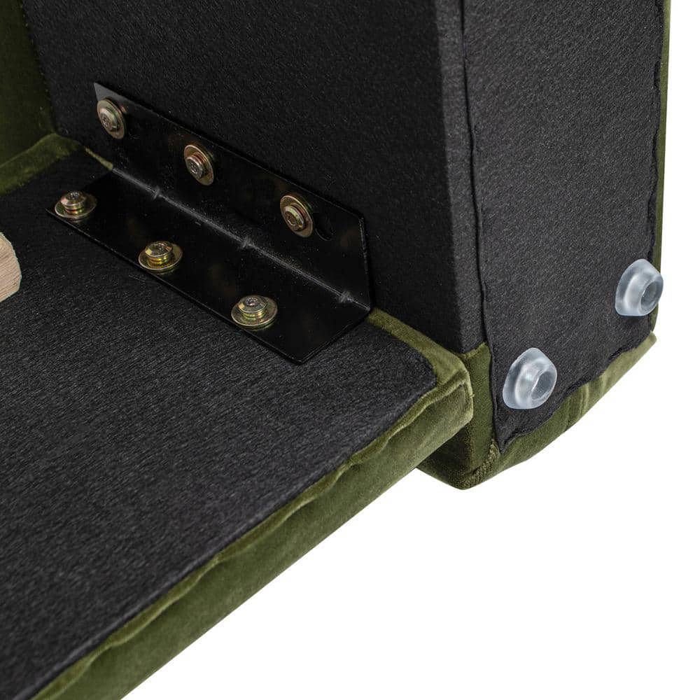 King Green Velvet Upholstered Platform Bed with Headboard