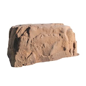 40 in. L x 24 in. W x 21 in. H Medium Plastic Rock in Burgundy/Orange for Concealing Pumps and Utility Boxes