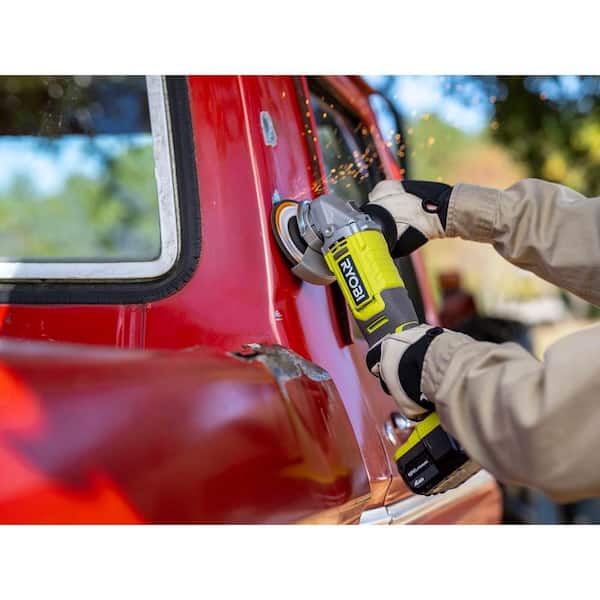 RYOBI ONE+ 18V Cordless 4-1/2 in. Angle Grinder with ONE+ 18V 4.0