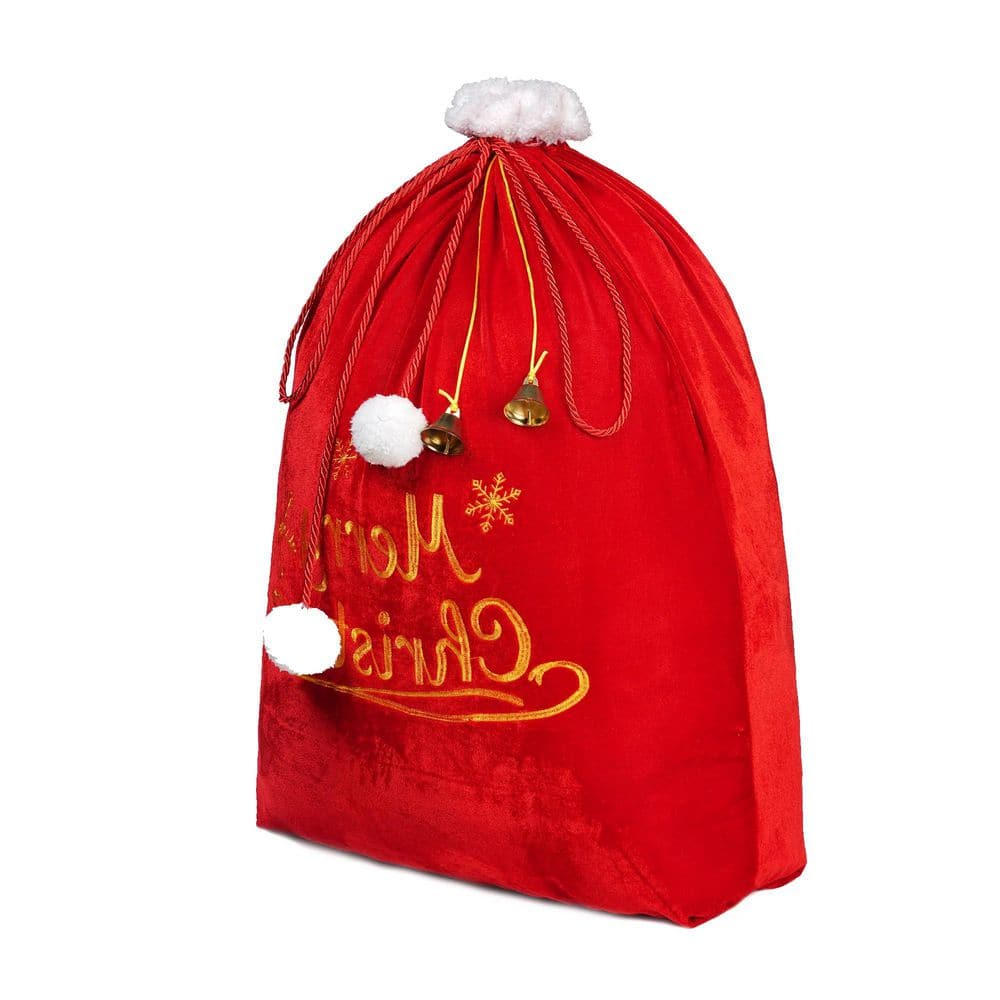 Christmas Large Gift Bags 31 x 27 in. w/ Cord Drawstring, Red Santa Sack for Indoor Xmas Give Decoration, Large Velvet price history on PriceWatchPro