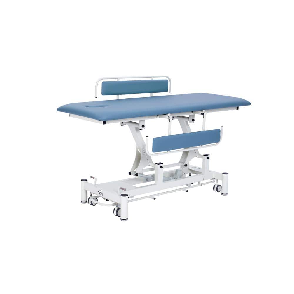 Industrial Rectangular Leather and Steel Adjustable Table