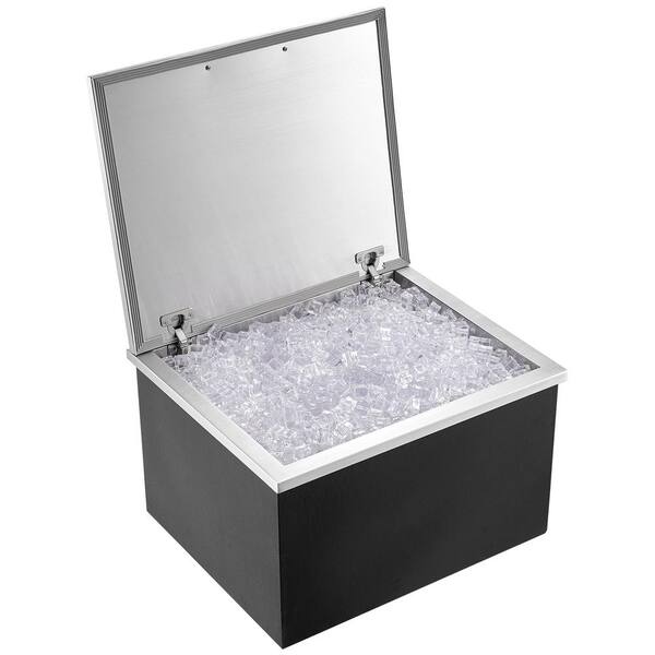 VEVOR Drop in Ice Chest 28 in. L x 16 in. W x 17 in. H Stainless Steel Ice Cooler Commercial Ice Bin with Cover 40 qt.