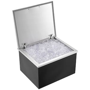 Drop in Ice Chest 28 in. L x 16 in. W x 17 in. H Stainless Steel Ice Cooler Commercial Ice Bin with Cover 40 qt.