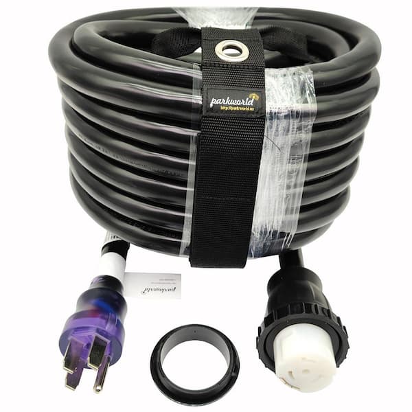 VEVOR 36ft 50 Amp RV Boat Extension Cord Power Cable 6/3 + 8/1 Twist Lock Connector