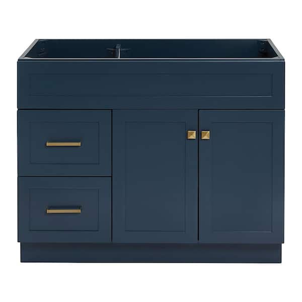 ARIEL Hamlet 42 in. W x 21.5 in. D x 34.5 in. H Freestanding Bath Vanity Cabinet without Top in Midnight Blue