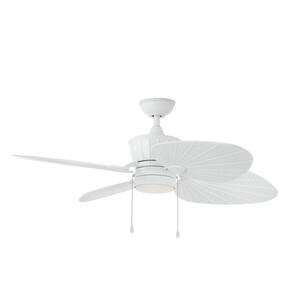 Pompeo 52 in. Integrated LED Indoor/Outdoor White Ceiling Fan with Light Kit