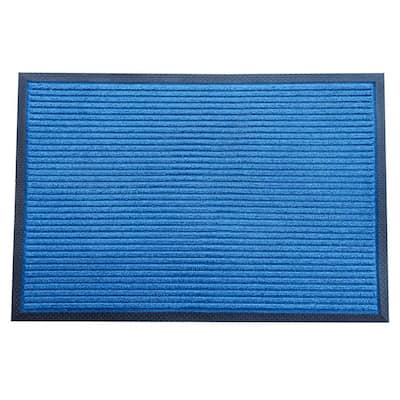 Envelor Indoor Outdoor Doormat Blue 24 in. x 36 in. Stripes Floor Mat  PP-71505-BL-M - The Home Depot