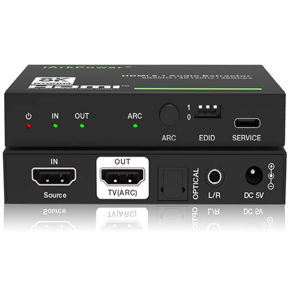 HDMI 2.1 Audio Extractor 4K120Hz 8K60Hz HDMI to Optical Plus 3. 5mm Audio S