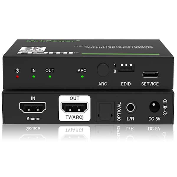 HDMI 2.1 Audio Extractor 4K120Hz 8K60Hz HDMI to Optical Plus 3. 5mm Audio Splitter