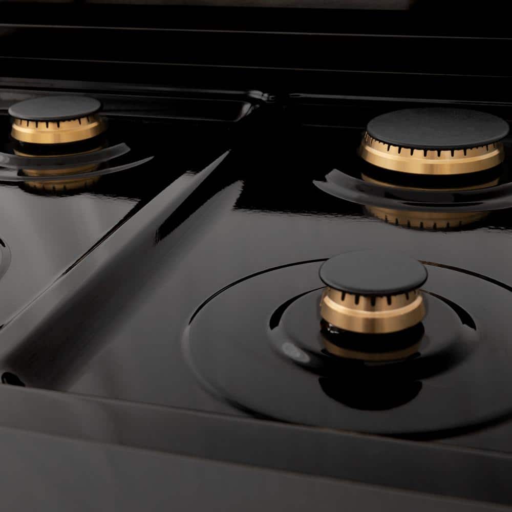 ZLINE 48" Black Stainless Steel Gas Cooktop with 7 Burners