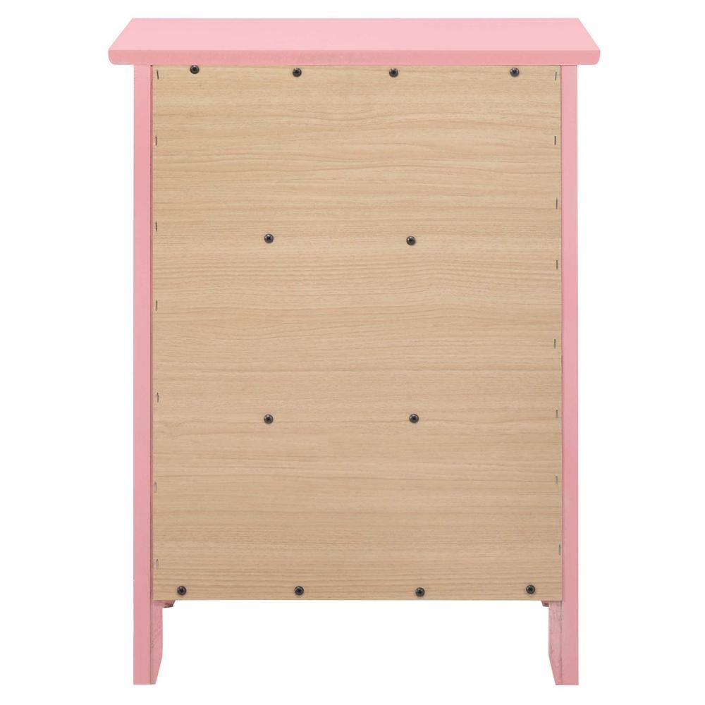 Daniel Pink 3-Drawer Solid Wood Nightstand