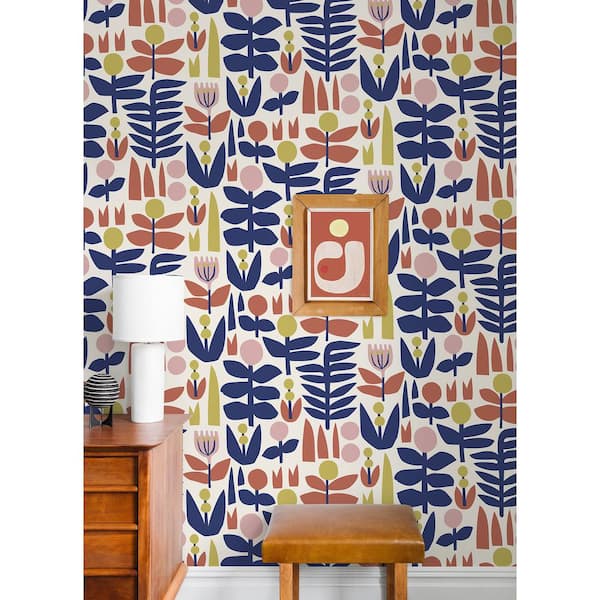 Red Bit Of Folk Peel and Stick Wallpaper