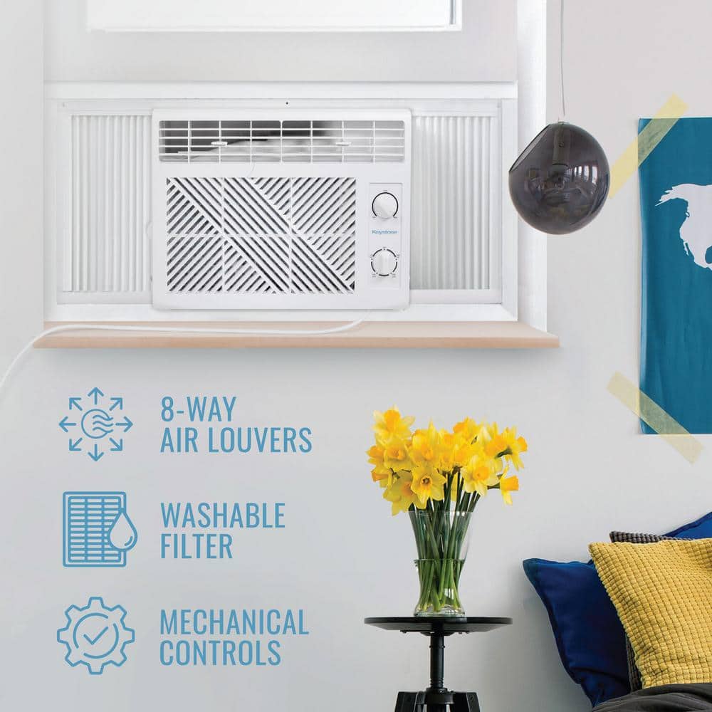 Keystone 5,050 BTU White Window Mounted Air Conditioner with Sleep Mode