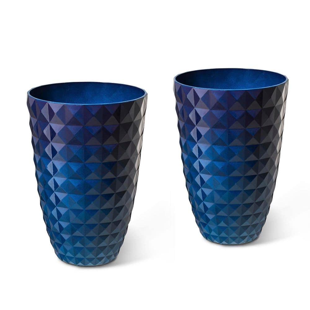 Glitzhome 19.75 in. H Oversized Eco-Friendly PE Cobalt Blue Faux