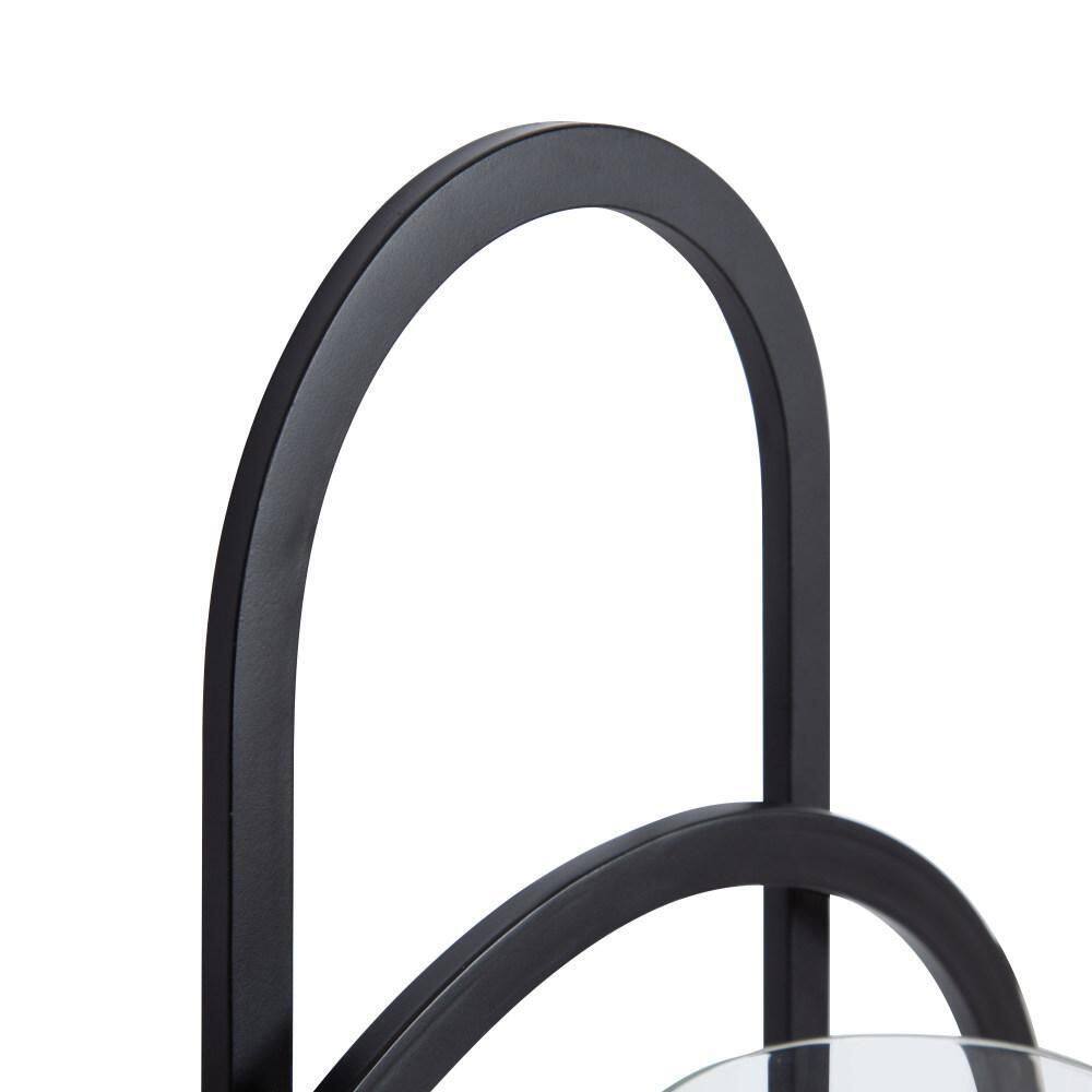 Jonas Black Metal Wall Sconce with Glass Cylinder