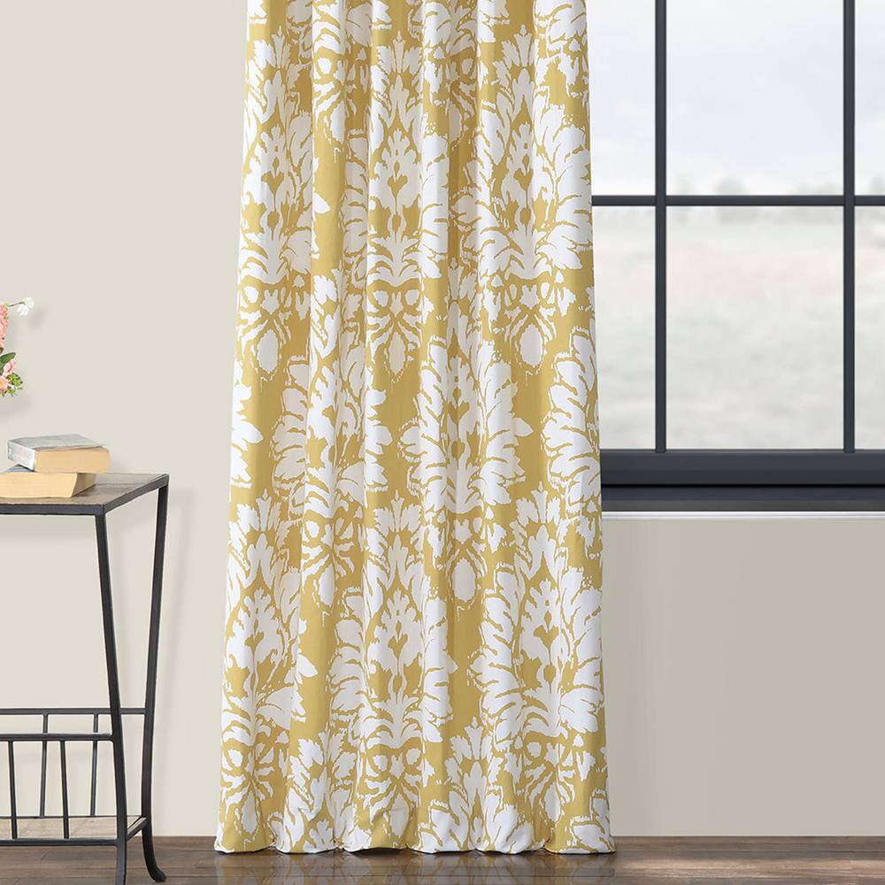 Lacuna Sun Yellow Cotton Room Darkening Curtain Panel