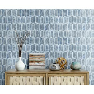 Blue Shimmer Picket 13.3 in. x 10 in. x 6 mm Glass Mosaic Wall Tile (13.8 sq. ft./case)