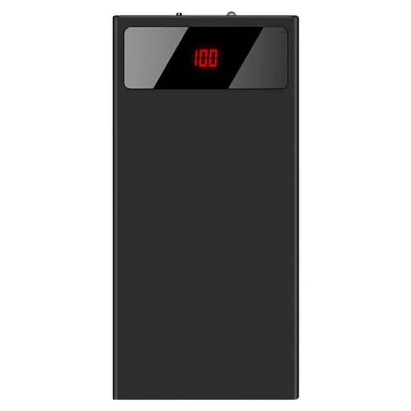 phyfalip 20000 mAh Ultra Thin Black Power Bank with Dual USB Ports Flashlight and Battery Remain Display