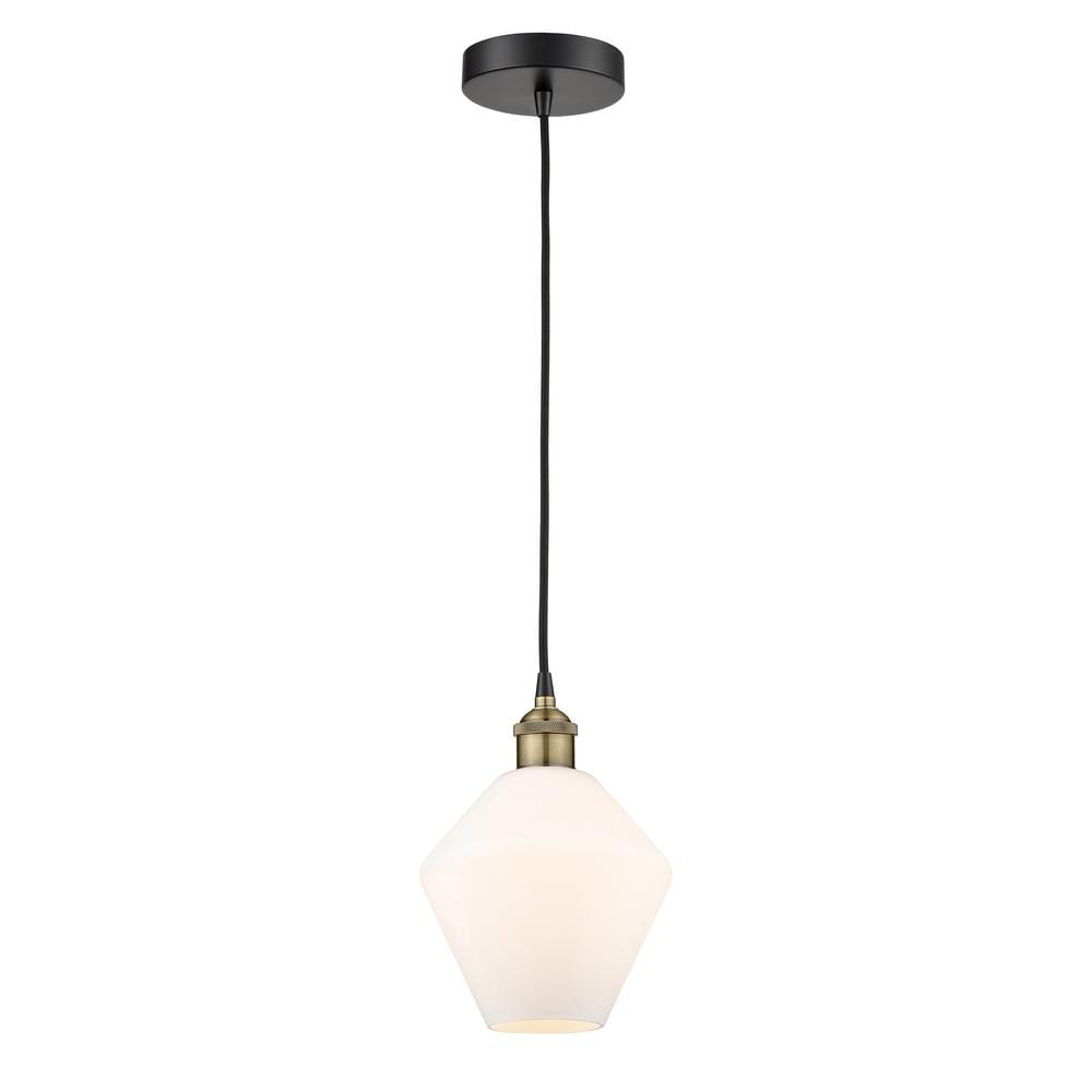 Cindyrella 100-Watt 1-Light Black Antique Brass Standard Mini Pendant Light with Painted Glass Shade, No Bulbs Included price history on PriceWatchPro