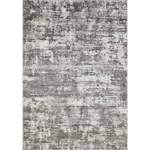 Rhane Afrey Gray 9 ft. 10 in. x 12 ft. 10 in. Abstract Polypropylene Area Rug