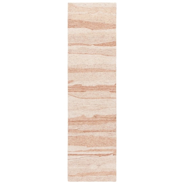 Ebony 2 ft. x 9 ft. Rust/Ivory Abstract Striped Runner Rug