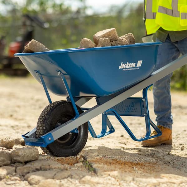 Jackson 6 cu. ft. Heavy Gauge Seamless Steel Wheelbarrow with