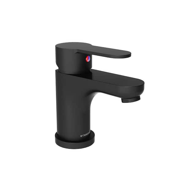 Symmons Identity Single Hole Single-Handle Bathroom Faucet with Push Pop Drain in Matte Black