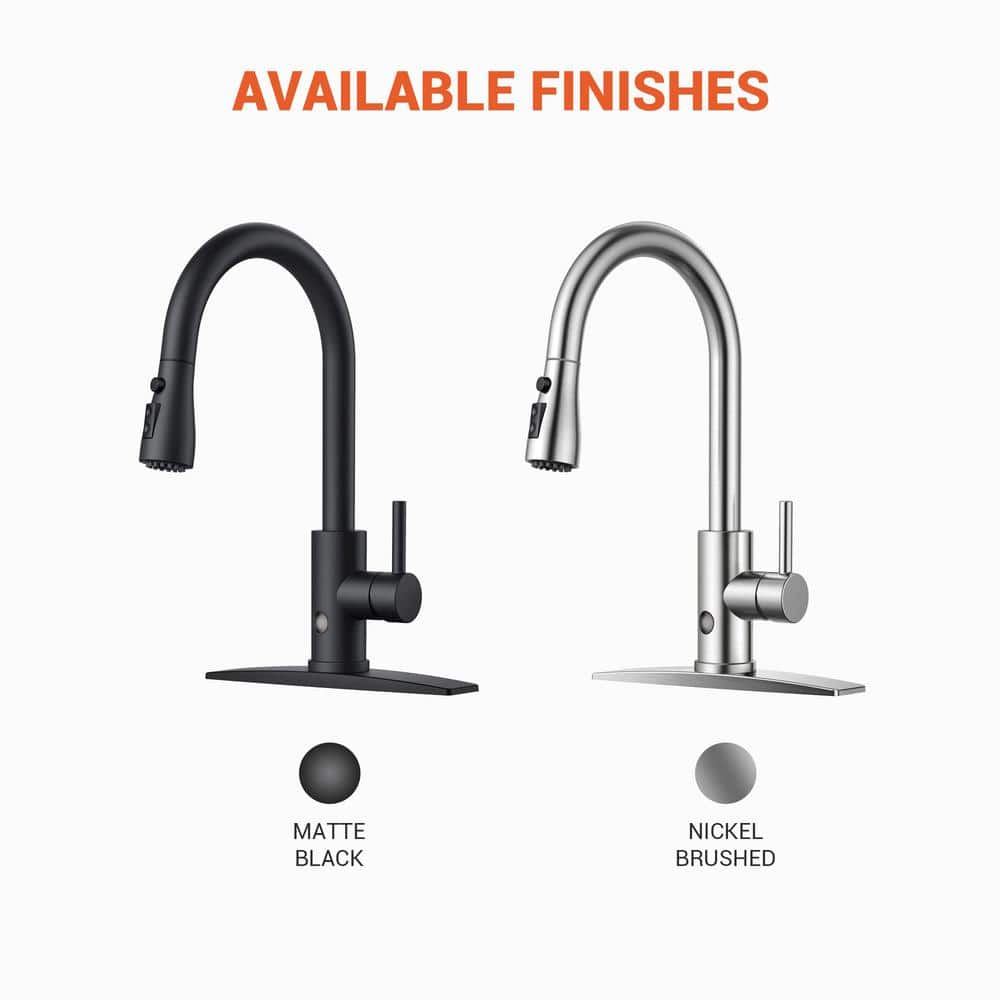 Brushed Nickel Touchless High-Arc Single Handle Kitchen Faucet