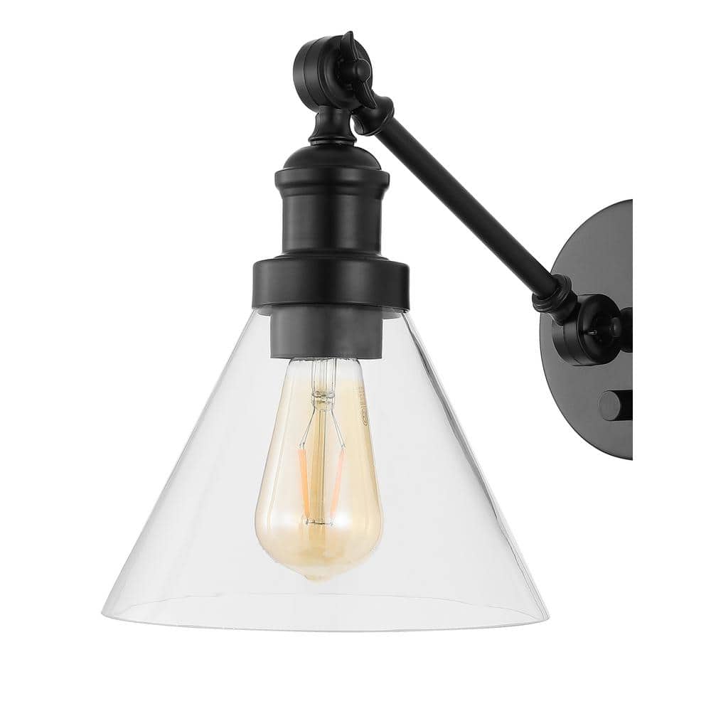 Bronze Cone Glass Shade Dimmable LED Wall Sconce (Set of 2)