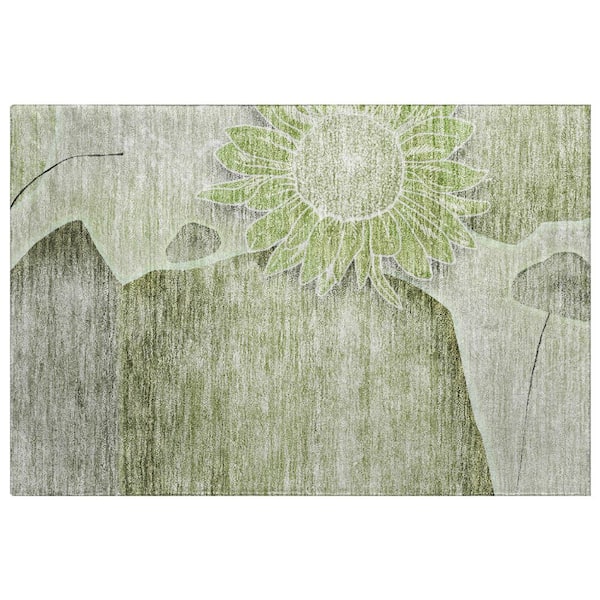 Dream Shag Premium Machine Washable Abstract ADS700 Aloe 2 ft. x 3 ft. Accent Rug