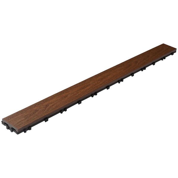 UltraShield Naturale 3 in. x 3 ft. Quick Composite Single Slat Deck Tile in Brazilian Ipe (4-Pieces per Box)