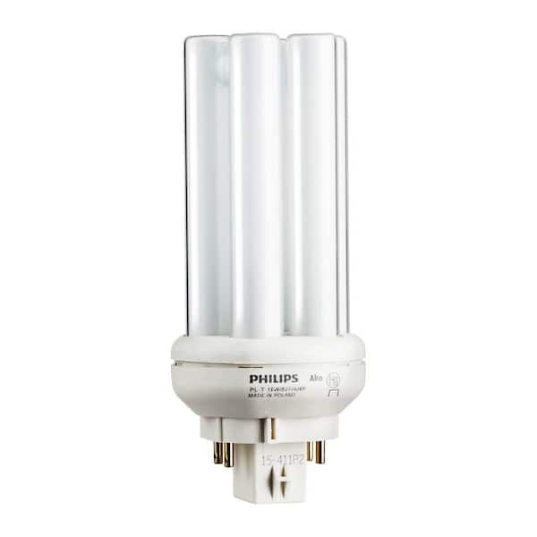 Philips 18-Watt Gx24q-2 PL-T CFL Amalgam Compact Quad Tube 4-Pin Light Bulb Soft White