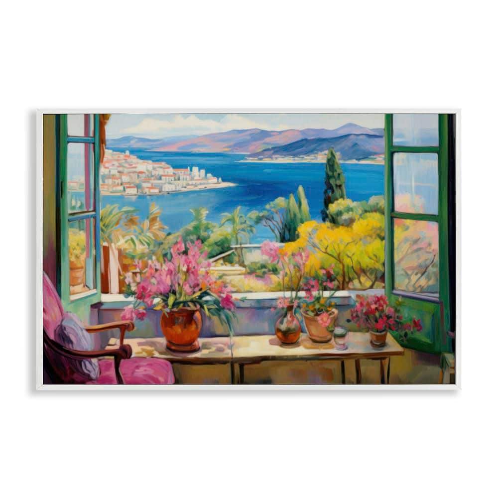Seaside Window View by LSR Design Studio White Framed Nature Giclee Art Print 16 in. x 24 in. price history on PriceWatchPro
