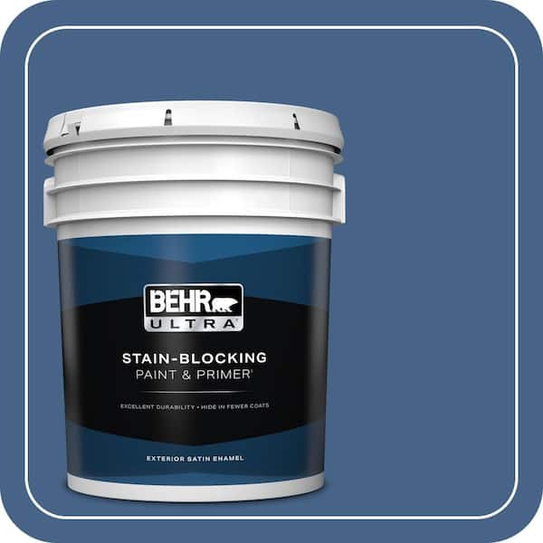BEHR ULTRA 5 gal. #PPU15-04 Mosaic Blue Satin Enamel Exterior Paint & Primer