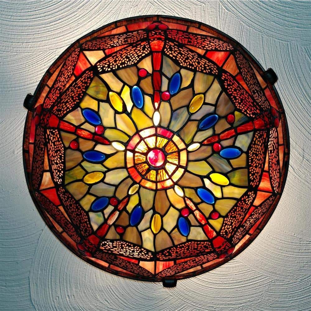 Vintage Black Glass Bowl Flush Mount Ceiling Light