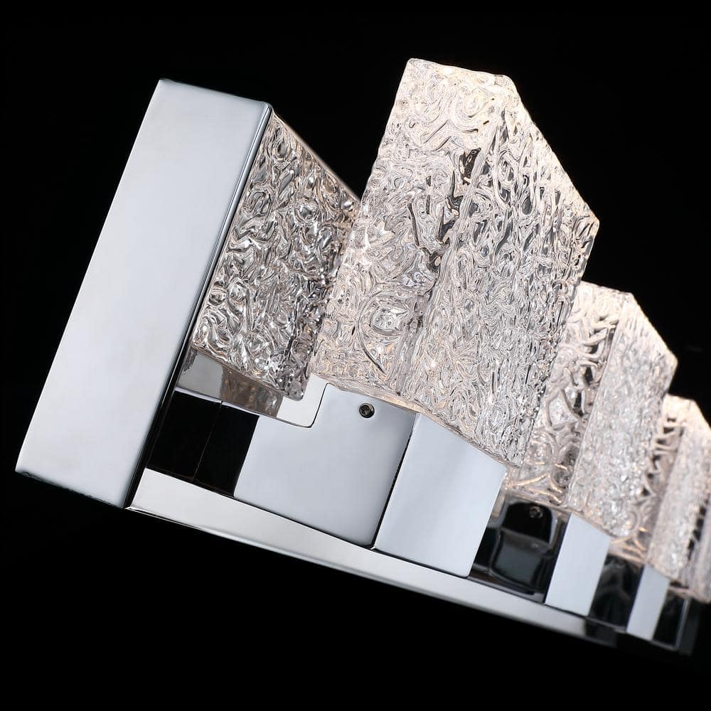 32.25" Stainless Steel LED Vanity Light with Glass Shade