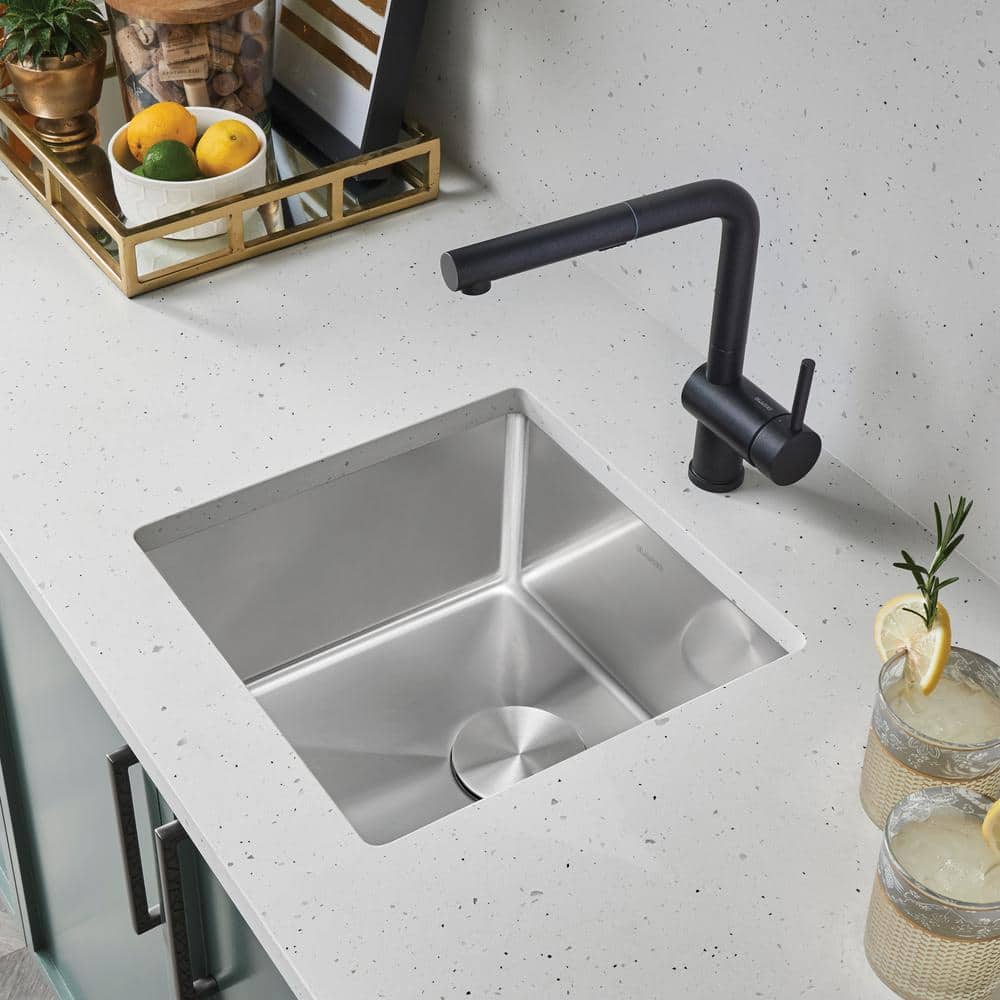 Quatrus 17" Stainless Steel Undermount Bar Sink