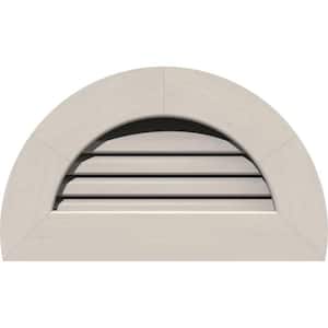 17 in. x 11 in. Half Round Primed Smooth Pine Wood Paintable Gable Louver Vent