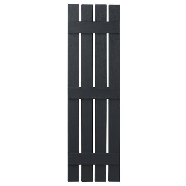 Ply Gem 16 in. x 55 in. Polypropylene Plastic 4-Board Open Board and Batten Shutters Pair in Blackwatch Green